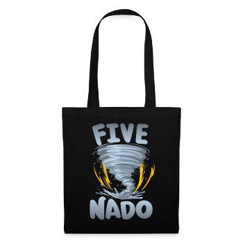 Five-nado Warning 4th birthday | Tornado - Tote Bag - black - Front