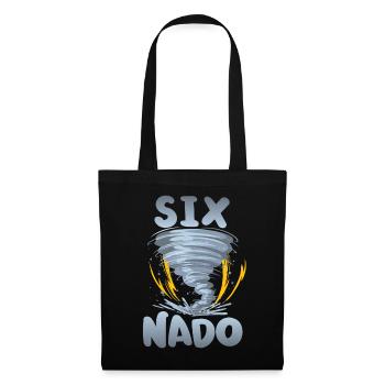 Six-nado Warning 5th birthday | Tornado - Tote Bag - black - Front