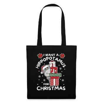 I want a hippo for Christmas cute hippos - Tote Bag - black - Front