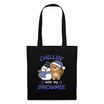 Beaver Chillin with my snowmie snowman - Tote Bag - black - Front
