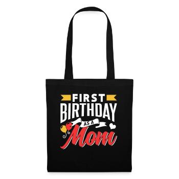 Erster Geburtstag Als Mutter Party Mama Mami - Stoffbeutel - Schwarz - Vorne