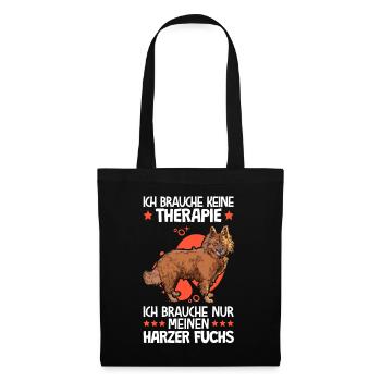 Ich brauche nur meinen Harzer Fuchs Hütefuchs - Stoffbeutel - Schwarz - Vorne
