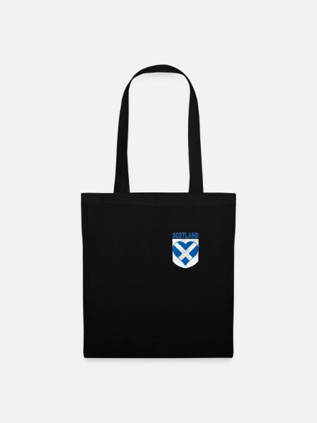 Schottland Flagge Herz Schottisch - Stoffbeutel - Schwarz