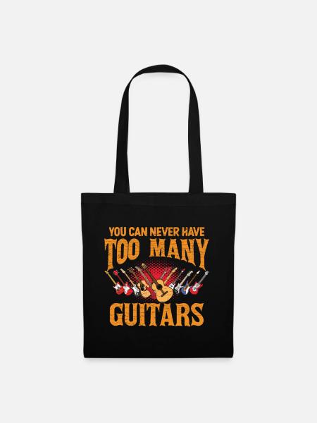 Gitarre Gitarrenspieler Geschenkidee - Stoffbeutel - Schwarz