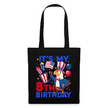 Es Ist Mein 8. Geburtstag Firecracker Kid 4th Of - Stoffbeutel - Schwarz - Vorne