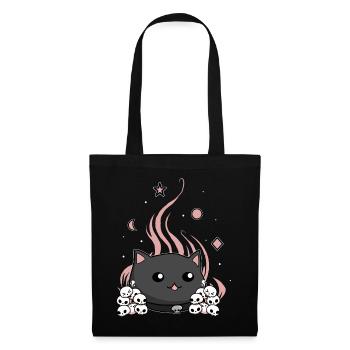 Kawaii Emo Wicca Cat Pastel Goth Esthétique - Sac en tissu - noir - Devant