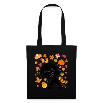 Silhouette Jeune Automne Maple Citrouille Automne - Sac en tissu - noir - Devant