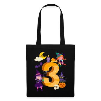 3rd Birthday Witch Broom 3 Years Old Child - Tote Bag - black - Front