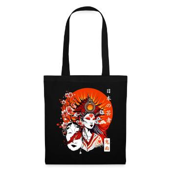 Japanese Geisha Kimono Cherry Blossom Sakura - Tote Bag - black - Front
