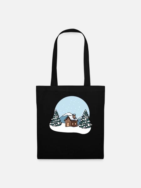 Winterlandschaft Schnee - Stoffbeutel - Schwarz