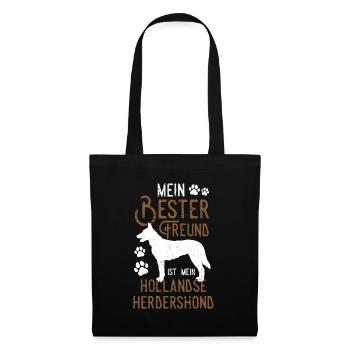 Hollandse Herdershond ist mein bester Freund - Stoffbeutel - Schwarz - Vorne