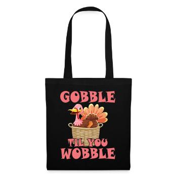 Gobble Til You Wobble Shirt Baby Outfit Toddler - Sac en tissu - noir - Devant