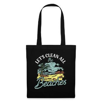 Nettoyons toutes les plages Beach Clean Up - Sac en tissu - noir - Devant