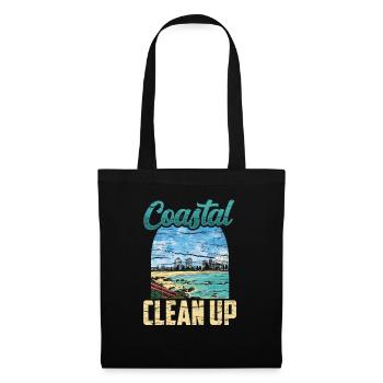 Nettoyage de la plage côtière Nettoyage de la plage - Sac en tissu - noir - Devant