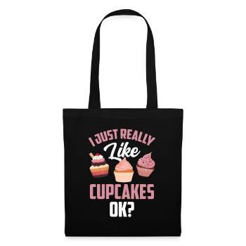 J’aime vraiment les cupcakes cupcakes sucrés - Sac en tissu - noir - Devant