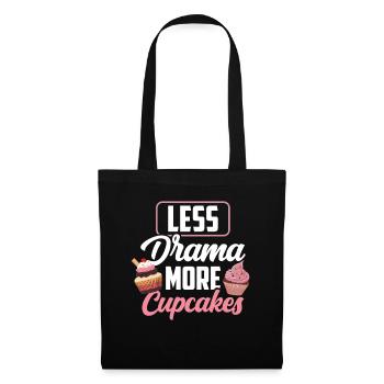 Moins de drame Plus de cupcakes amoureux cupcake sucré - Sac en tissu - noir - Devant