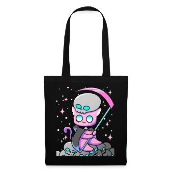 Kawaii Pastel Goth Anime Tarot Card Death Cute Wit - Sac en tissu - noir - Devant