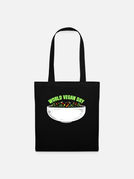 Vegetarians Veggie Bowl For World Vegan Day - Stoffbeutel - Schwarz