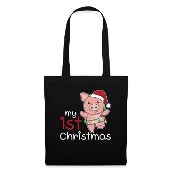Cochon de Noël Cochons mon 1er Noël - Sac en tissu - noir - Devant