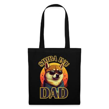 Shiba Inu Papa Rétro Chien Amoureux Drôle Mignon Pet - Sac en tissu - noir - Devant