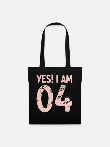 Space Astronaut Kids - Yes! I Am 4 Years Old 4 Bir - Stoffbeutel - Schwarz