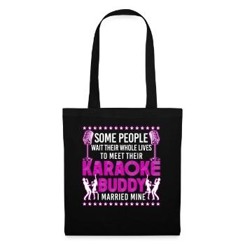 Chanteur de karaoké Mari Femme - Sac en tissu - noir - Devant