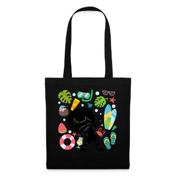 Silhouette Dabbing Boy Summer Time Beach Style - Tote Bag - black - Front