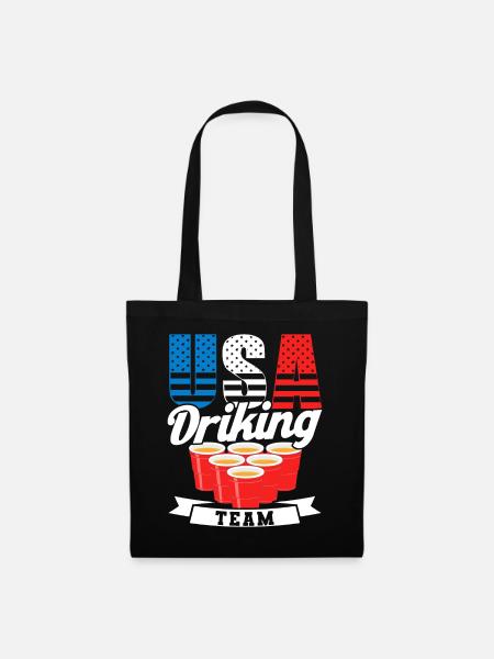 Usa Drinking Team - Stoffbeutel - Schwarz