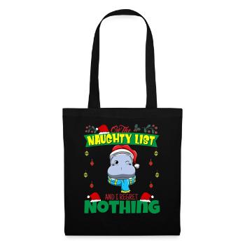 Sur la liste coquine et je ne regrette rien Père Noël - Sac en tissu - noir - Devant