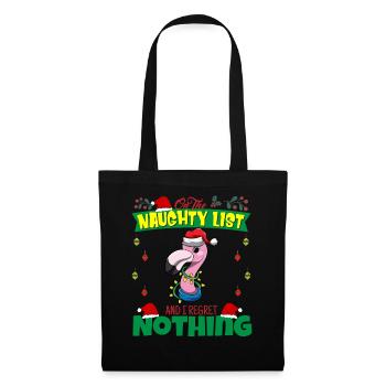 Sur la liste coquine et je ne regrette rien Père Noël - Sac en tissu - noir - Devant