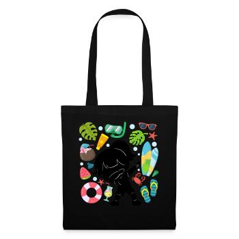 Silhouette Dabbing Girl Summer Time Beach Style - Tote Bag - black - Front