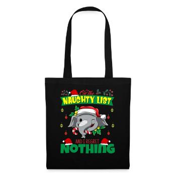 Sur la liste coquine et je ne regrette rien Père Noël - Sac en tissu - noir - Devant