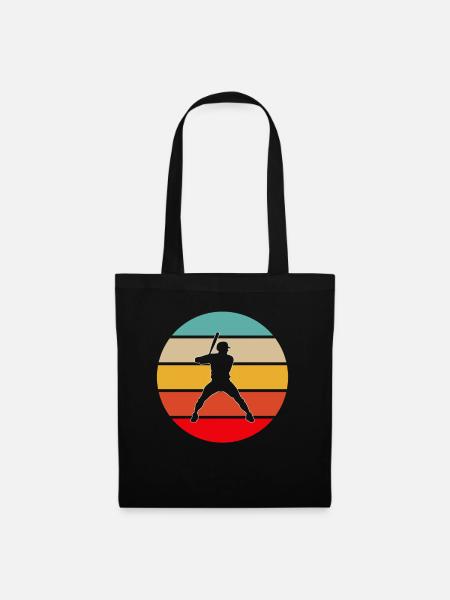 Baseball Retro - Stoffbeutel - Schwarz