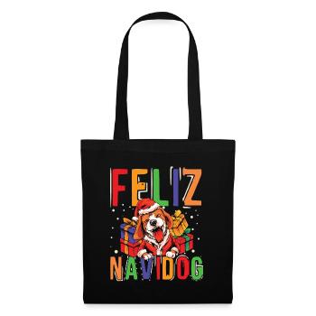 Feliz Navidog Hunde Weihnachten - Stoffbeutel - Schwarz - Vorne