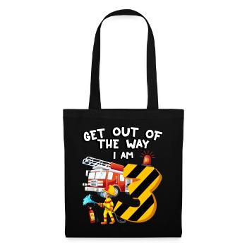 Fire Truck Fire Fighting I am 3 years old - Tote Bag - black - Front