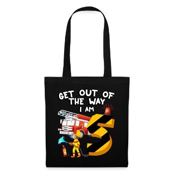 Pompiers pompiers J’ai 5 ans - Sac en tissu - noir - Devant