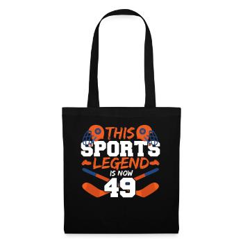 Diese Sportlegende Ist Jetzt 49, Eishockeyspiel - Stoffbeutel - Schwarz - Vorne