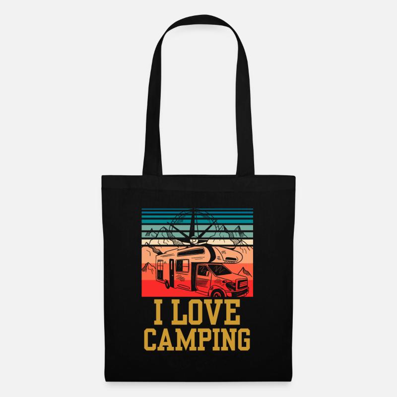 Ich Liebe Camping Camper Camp Campen Campingplatz - Stoffbeutel - Schwarz