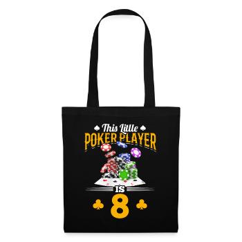 This Little Poker Player is 8 Years Old Poker Birt - Stoffbeutel - Schwarz - Vorne