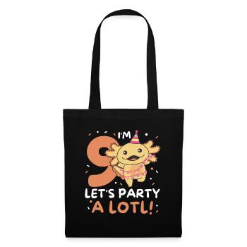 9th birthday Axolotl nine years old sweet Axolotls - Tote Bag - black - Front