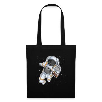 Astronaut Weltraum Mix Kassette Retro Vintage - Stoffbeutel - Schwarz - Vorne