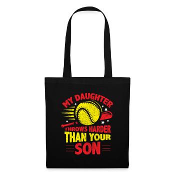 Ma fille lance le baseball plus fort que votre fils - Sac en tissu - noir - Devant