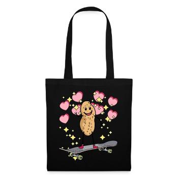 Hearty Peanut Peanut Skater for Kids Hearts - Tote Bag - black - Front