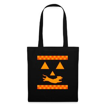 Halloween Shirt, Dackel süßes T-Shirt, Dackel - Stoffbeutel - Schwarz - Vorne