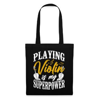 Violin Violinist Vintage Playing - Stoffbeutel - Schwarz - Vorne