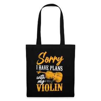 Violin Violinist Vintage Sorry I - Stoffbeutel - Schwarz - Vorne