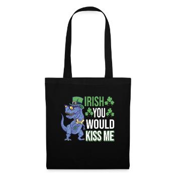 Irlandais, tu m’embrasserais | La Saint-Patty | Irlandais - Sac en tissu - noir - Devant