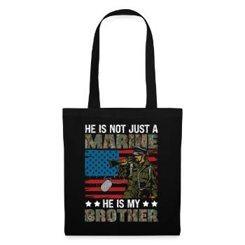 He's not just a Marine, he's my brother. - Tote Bag - black - Front