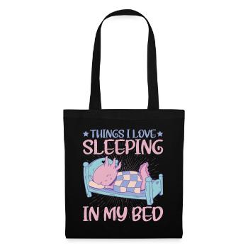 Les choses que j’aime, dormir dans mon lit 5 - Sac en tissu - noir - Devant