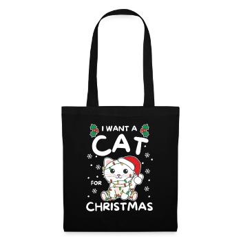 I want a cat for Christmas cute cats - Tote Bag - black - Front